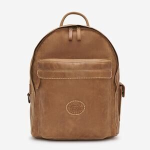 Roots Brown 100% Leather Student Pack Tribe School College Luxury Backpack